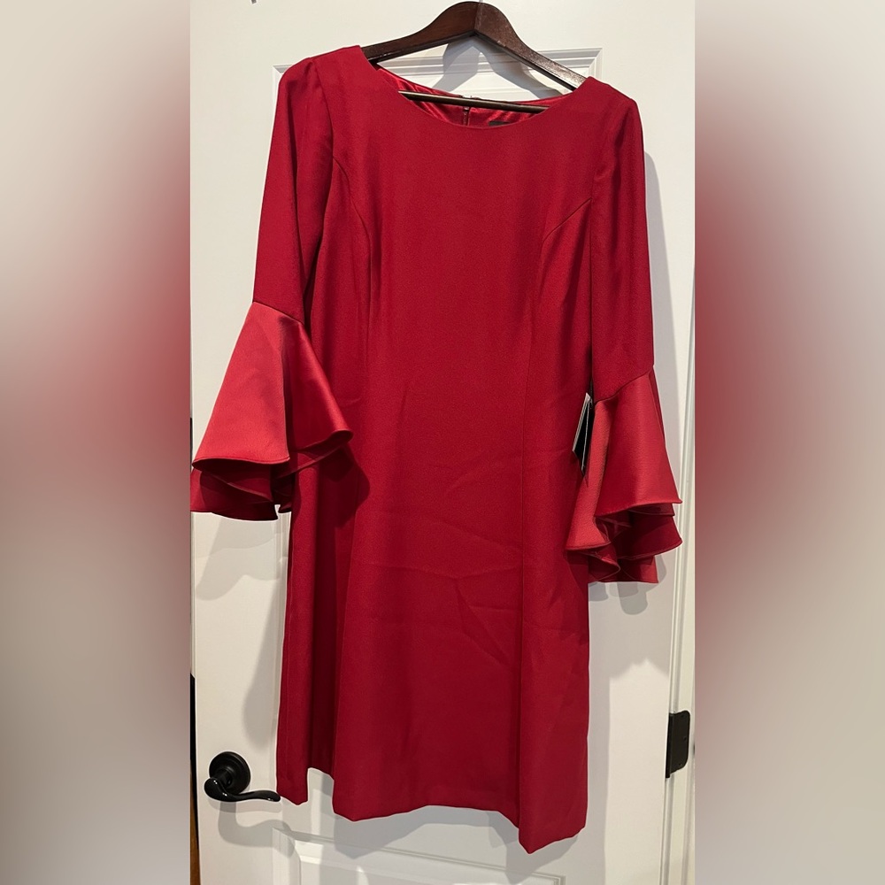 Adrianna Papell matador red dress.